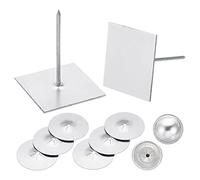 PATIKIL 300pcs Self Stick Insulation Pins 2-1/2inch, 1.5 Inch Self Locking Washers Round 7/8 Inch Aluminum Insulation Hangers Cap Washers for Foam Board Wall Floor Ceiling 100Set/300Pieces