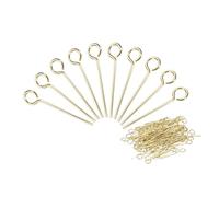 PATIKIL 300pcs Stainless Steel Eye Pins 0.6mm/24 Gauge 15mm Earring Flat Headpins for Jewelry Making Supplies Jewelry Findings, DIY Craft, Necklace, Gold