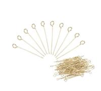 PATIKIL 300pcs Stainless Steel Eye Pins 0.6mm/24 Gauge 22mm Earring Flat Headpins for Jewelry Making Supplies Jewelry Findings, DIY Craft, Necklace, Gold