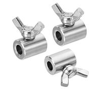 PATIKIL 304 Stainless Steel 7mm Hole Wire Rope Clips, 3Pcs Single Hole Hand Twisted Wire Clamps Fasteners Butterfly Screws for Wire, Silver