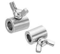 PATIKIL 304 Stainless Steel 9mm Hole Wire Rope Clips, 2Pcs Single Hole Hand Twisted Wire Clamps Fasteners Butterfly Screws for Wire, Silver