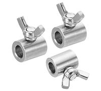 PATIKIL 304 Stainless Steel 9mm Hole Wire Rope Clips, 3Pcs Single Hole Hand Twisted Wire Clamps Fasteners Butterfly Screws for Wire, Silver