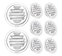 PATIKIL 304 Stainless Steel Air Vents, 3 Inch, 8pcs Round Louver Grille Vent Cover, Screen Mesh Soffit Air Outlet for Wall Ceiling Floor Ventilation