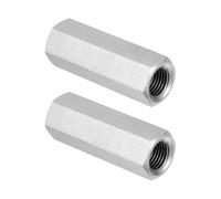 PATIKIL 304 Stainless Steel Hex Coupling Nuts M12x1.25-Pitch 50mm 2Pcs | 2" Length Fully Threaded Rod Coupling Nut Studding Connector Fasteners Silver Tone