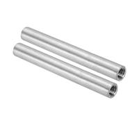 PATIKIL 304 Stainless Steel Pipe Fitting 1/4" NPT x 1/4" NPT Female Thread, 2 Pcs 6inch/150mm Length Nipple Cast Pipe Coupling Fitting Connector