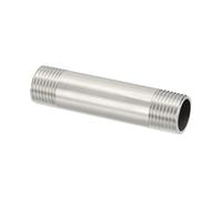 PATIKIL 304 Stainless Steel Pipe Fitting, 1 Pack 1/2" BSP Male x 1/2" BSP Male Threaded 4" Length Nipple Cast Pipe for Extending Piping, Silver