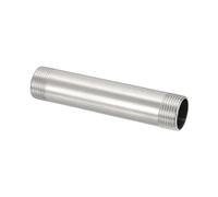 PATIKIL 304 Stainless Steel Pipe Fitting, 1 Pack 1" BSP Male x 1" BSP Male Threaded 6" Length Nipple Cast Pipe for Extending Piping, Silver