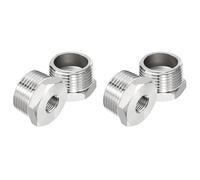 PATIKIL 304 Stainless Steel Reducer Hex Bushing 4 Pcs, 1" BSPT Male to 1/4" BSPT Female Pipe Reducing Adapter Fitting Connector for Water Gas Hydraulic Pipes Shower Hose, Silver