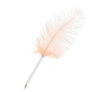 PATIKIL 30cm/12 Feather Ballpoint Pen, 1 Pcs Ink Vintage Quill Pen Refined Plated Dip Pen for Calligraphy Writing Signature Wedding Gift, White