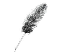 PATIKIL 30cm/12 Feather Ballpoint Pen, 1 Pcs Ink Vintage Quill Pen Refined Plated Dip Pen for Calligraphy Writing Signature Wedding Gift, Black