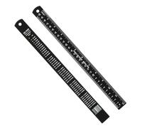 PATIKIL 30cm/12" Metal Ruler, 2 Pack Aluminum Alloy Rulers with Centimeters, Millimeters, Inches and Conversion Table Straight Edge Ruler for Writing Machinist Drafting, Black