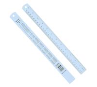 PATIKIL 30cm/12" Metal Ruler, 2 Pack Aluminum Alloy Rulers with Centimeters, Millimeters, Inches and Conversion Table Straight Edge Ruler for Writing Machinist Drafting, Blue