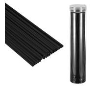 PATIKIL 30CM/12Inch Reed Diffuser Stick, 100 Pack Fiber Aroma Fragrance Refill Sticks Replacement with PET Bottle for Home Office Hotel Party Wedding, Black