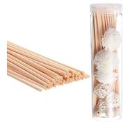 PATIKIL 30CM/12Inch Reed Diffuser Sticks Set, 50 Pack Fiber Aroma Fragrance Refill Sticks Replacement with Flower Decoration PET Bottle for Home Office, Wood