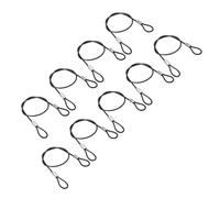 PATIKIL 30cm Safety Cable Lock, 9Pcs Stainless Steel 2mm Dia Security Wire Rope with Double Loop Double Loop for Stage Lighting Luggage Lock, Black