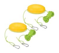 PATIKIL 30FT Float Rope Tow Line, 2 Set Heavy Duty Buoy Ball Float Leash with Stainless Steel Hook Drift Rope Marker Buoy Float Rope for Fishing Drift Jet-Ski Kayak Boat Accessories, Green