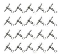 PATIKIL 30Lbs Fishing Swivels, 20 Pack 3-Way T-Shape Brass Swivels Sleeve Fishing Tackle High Strength Cross Line Swivels for Rigs Freshwater Saltwater (12#)