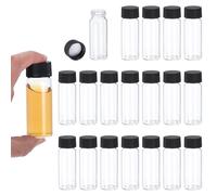 PATIKIL 30ml Clear Glass Vials, 100 Pack Sample Vials with Screw Cap Reagent Media Bottle Leak-Proof Liquid Sample Glass Vial for Lab Laboratory