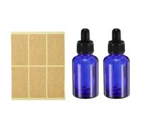 PATIKIL 30ml Glass Dropper Bottle, 2Pcs Leakproof Essential Oils Sample Liquid Perfume Container with Eye Dropper 6 Labels for Storage Home Travel, Blue