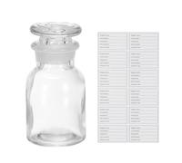 PATIKIL 30ml Glass Reagent Bottle, Wide Mouth Reagent Media Storage Bottle with Ground Stopper for Lab Water Reagent Liquids Chemistry Science Vase Perfume, Clear(1oz)