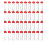 PATIKIL 30mL Plastic Test Tubes, 40 Pack Frozen Test Tube Vial Container Storage Screw Cap for Lab Laboratory Science, Red Clear