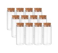 PATIKIL 30ml Test Tubes, 12pcs 2.76x1.18 Glass Clear Flat Bottom Test Tube Containers with Cork Stopper for Bead Party Candy Bath Salt Storage Scientific Experiment Plant Propagation