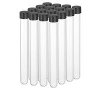 PATIKIL 30ml Test Tubes with Caps, 16pcs Glass Test Tubes Clear Round Bottom Test Tube Containers with Plastic Cap for Bead Candy Bath Salt Storage Scientific Experiment Plant, 18mmx180mm