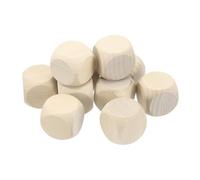 PATIKIL 30mm Blank Wooden Dice, 10 Pack Unfinished Wooden Blocks 6 Sided Wood Cube with Rounded Corners Square Wood Blocks for DIY Craft Projects, Beige