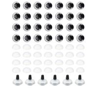 PATIKIL 30mm Flash Safety Eyes, 34 Set Plastic Glitter Safety Eyes with Washers Soft Buttons Realistic Colorful Crocheting for Decor Crochet Accessories Dolls Craft, Silver