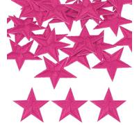 PATIKIL 30mm Iron on Patches for Clothes, 30Pcs Star Patch Hot Melt Adhesive Sew Embroidered Appliques for Clothing Decoration Backpack Jean Hat, Pink