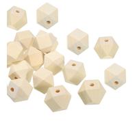 PATIKIL 30mm Natural Wood Beads, 40 Pack Unfinished Wooden Beads Geometric Hexagon Loose Beads Spacer Beads for DIY Craft Jewelry Making Home Decoration, Brown