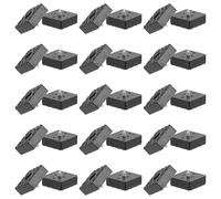 PATIKIL 30mm Screw-On Rubber Feet for Furniture, 32 Pcs Non Slip Square Furniture Pads Chair Glides Table Leg Protectors for Hardwood Floor Cutting Board Electronics, Black