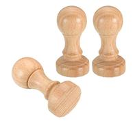 PATIKIL 30mm Stamp Wood Round Handle, 3 Pack Wooden Knobs Stamp Mounts Drawer Pulls for Stamp Making DIY Crafting Scrapbooking, Brown