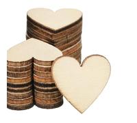 PATIKIL 30mm Wooden Hearts, 50 Pack Unfinished Wood Hearts Blank Wooden Cutouts Ornaments Natural Wood Pieces for Christmas Party Craft Projects