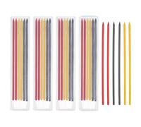 PATIKIL 30Pcs 2.8mm Carpenter Pencil Lead Refills, Solid Dry Pencil Refills Break Resistant Lead Refill for Mechanical Carpenter Construction Pencils Art Drafting, Red, Yellow, Black