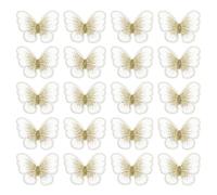 PATIKIL 30pcs Butterfly Patches Lace Fabric Butterfly Applique Patches Embroidery Trim for Clothes Dresses Wedding Craft, 4x5cm, White
