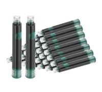 PATIKIL 30Pcs Fountain Pen Ink Cartridges, 3.4mm Bore Diameter Fountain Ink Refill Standard International Refill Cartridges for Pen Business Writing, Dark Green