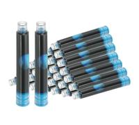 PATIKIL 30Pcs Fountain Pen Ink Cartridges, 3.4mm Bore Diameter Fountain Ink Refill Standard International Refill Cartridges for Pen Writing Business, Light Blue