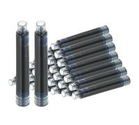 PATIKIL 30Pcs Fountain Pen Ink Cartridges, 3.4mm Bore Diameter Fountain Ink Refill Standard International Refill Cartridges for Pen Business Writing, Blue Black