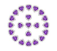 PATIKIL 30PCS Heart Rhinestones, Sew on Rhinestones Buttons Crystal Heart Nail Charm Embellishment Flatback Diamond for Sewing DIY Clothing Wedding, Dark Purple