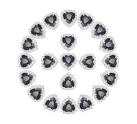 PATIKIL 30PCS Heart Rhinestones, Sew on Rhinestones Buttons Crystal Heart Nail Charm Embellishment Flatback Diamond for Sewing DIY Clothing Wedding, Purple Black