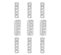 PATIKIL 30pcs Letter Charm, Rhinestone Letter Charm Crystal Alphabet Slide Wristbands Charm Pendant for Jewelry Making Leather Collar Necklace Bracelets Hair Clips, Silvery, I