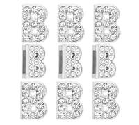 PATIKIL 30pcs Letter Charm, Rhinestone Letter Charm Crystal Alphabet Slide Wristbands Charm Pendant for Jewelry Making Leather Collar Necklace Bracelets Hair Clips, Silvery, B