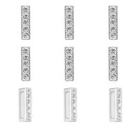 PATIKIL 30pcs Letter Charm, Rhinestone Letter I Charm Crystal Alphabet Slide Wristbands Pendant for Jewelry Making Leather Collar Necklace, Silvery, 14mm