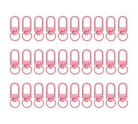PATIKIL 30Pcs Lobster Claw Clasps, Metal Lanyard Clip Keychain Swivel Trigger Snap Hooks for Bag Key Chains DIY Accessories, Light Pink