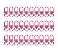PATIKIL 30Pcs Lobster Claw Clasps, Metal Lanyard Clip Keychain Swivel Trigger Snap Hooks for Bag Key Chains DIY Accessories, Rose Red