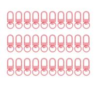 PATIKIL 30Pcs Lobster Claw Clasps, Metal Lanyard Clip Keychain Swivel Trigger Snap Hooks for Bag Key Chains DIY Accessories, Pale Pink