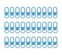 PATIKIL 30Pcs Lobster Claw Clasps, Metal Lanyard Clip Keychain Swivel Trigger Snap Hooks for Bag Key Chains DIY Accessories, Sky Blue