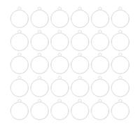 PATIKIL 30pcs Open Bezels, Resin Bezels Pendants Open Back Bezels Geometric Pressed Charm Bulk Alloy Hollow Frame for Resin Making s, Round, Silver Tone