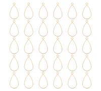 PATIKIL 30pcs Open Bezels, Resin Bezels Pendants Open Back Bezels Geometric Pressed Charm Bulk Alloy Hollow Frame for Resin Making s, Drop, Gold Tone